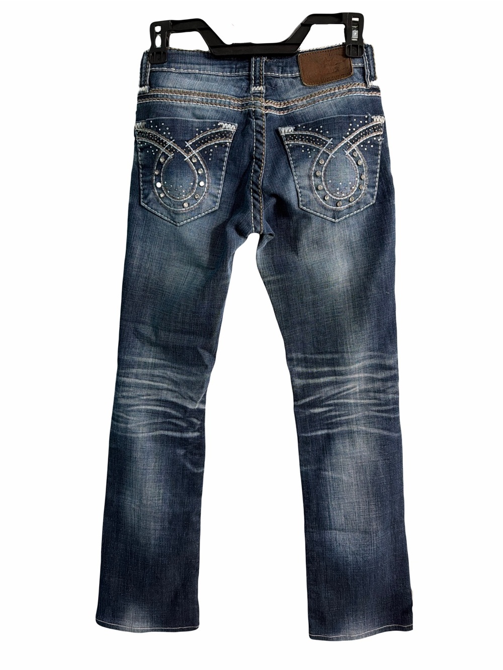 Big Star Women's Boot Cut Jeans with Rhinestone Studded Back Pockets